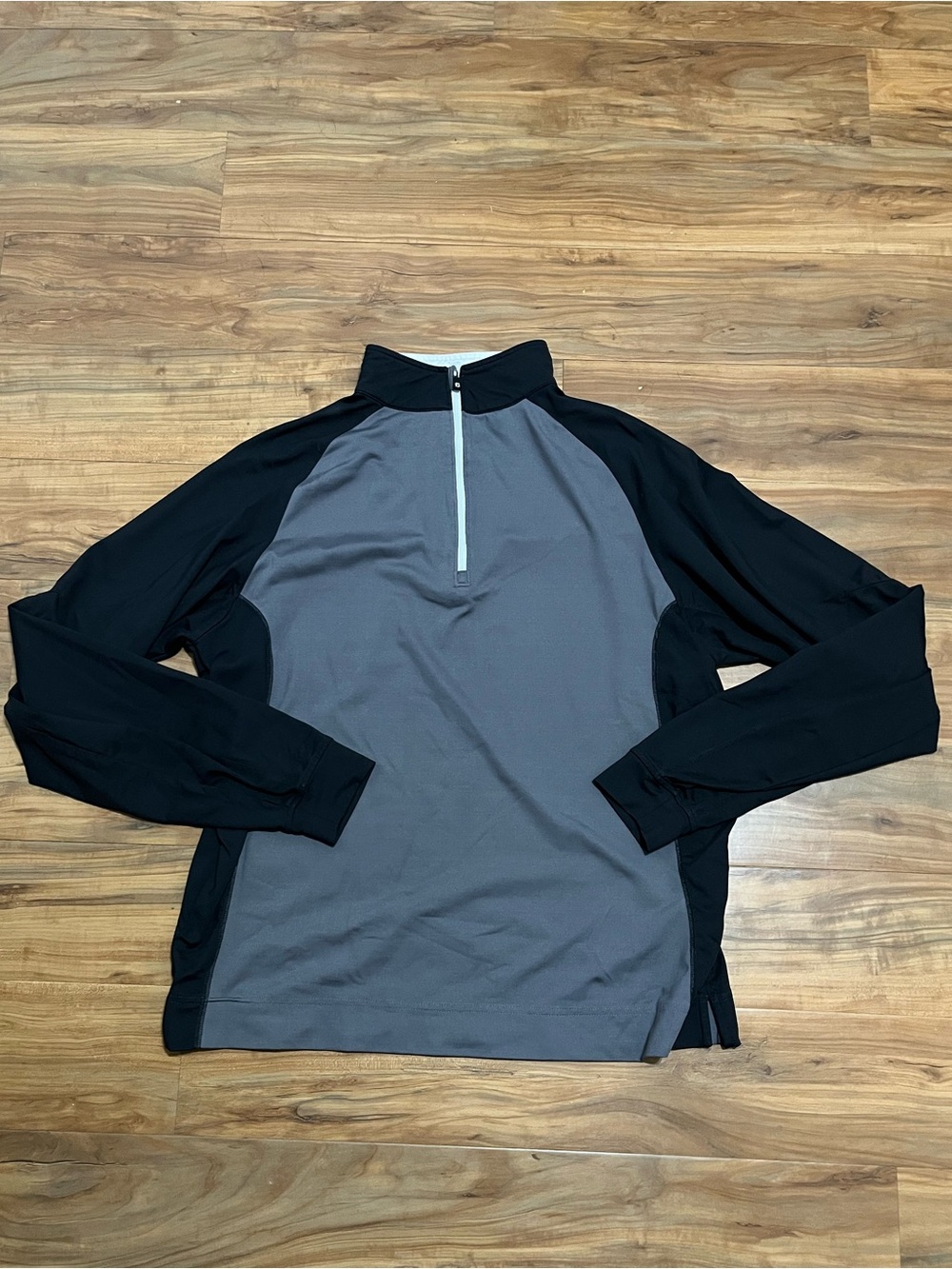 FootJoy Golf Quarter Zip Gray & Black Outdoor Athletic Athleisure Nylon Blend M